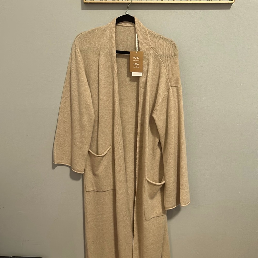 Long Reformation cashmere cardigan